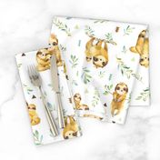 Sloths Hangin On – Children's Bedding Baby Boy Nursery, LARGE Scale