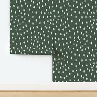 hunter green dots fabric - sfx0315 - dots fabric, neutral fabric, baby fabric, nursery fabric, cute baby fabric 