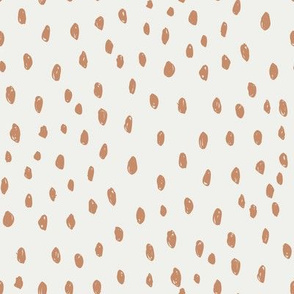 sandstone dots on snow fabric - sfx1328 - dots, nursery, baby, muted, earthy, earth tones, simple, minimal, gender neutral fabric