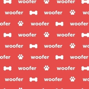 Woof puppy, dog collar fashion woofer, red