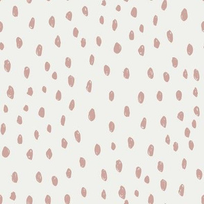 rose dots on snow fabric - sfx1512 - dots, nursery, baby, muted, earthy, earth tones, simple, minimal, gender neutral fabric
