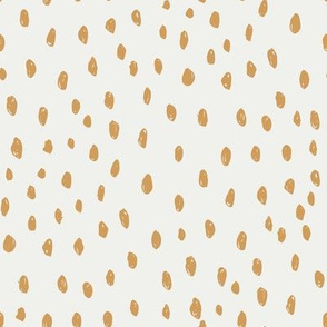 oak leaf dots on snow fabric - sfx1144 - dots, nursery, baby, muted, earthy, earth tones, simple, minimal, gender neutral fabric