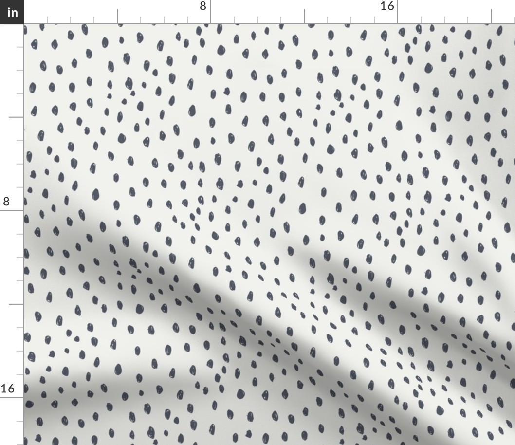 night dots on snow fabric - sfx3919 - dots, nursery, baby, muted, earthy, earth tones, simple, minimal, gender neutral fabric