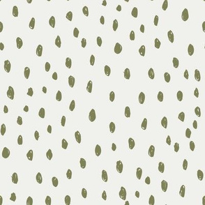 iguana dots on snow fabric - sfx0525 - dots, nursery, baby, muted, earthy, earth tones, simple, minimal, gender neutral fabric