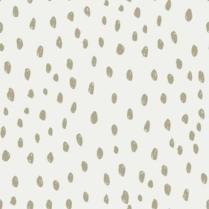 eucalyptus dots on snow fabric - sfx0513 - dots, nursery, baby, muted, earthy, earth tones, simple, minimal, gender neutral fabric