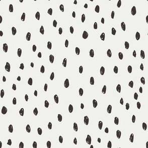 coffee dots on snow fabric - sfx1111 - dots, nursery, baby, muted, earthy, earth tones, simple, minimal, gender neutral fabric