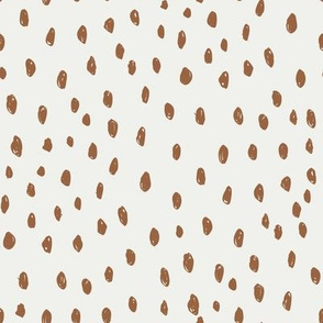 sierra dots on snow fabric - sfx1340 - dots, nursery, baby, muted, earthy, earth tones, simple, minimal, gender neutral fabric