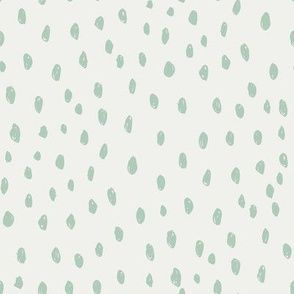 seaglass dots on snow fabric - sfx6008- dots, nursery, baby, muted, earthy, earth tones, simple, minimal, gender neutral fabric