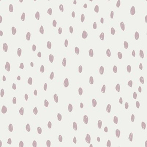 lilac dots on snow fabric - sfx1905 - dots, nursery, baby, muted, earthy, earth tones, simple, minimal, gender neutral fabric
