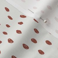 clay dots on snow fabric - sfx1441 - dots, nursery, baby, muted, earthy, earth tones, simple, minimal, gender neutral fabric