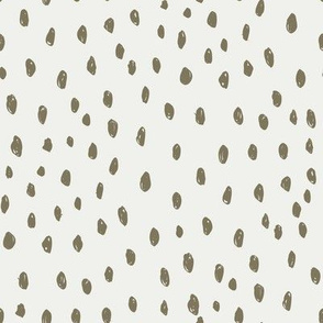 aloe dots on snow fabric - sfx0620 - dots, nursery, baby, muted, earthy, earth tones, simple, minimal, gender neutral fabric