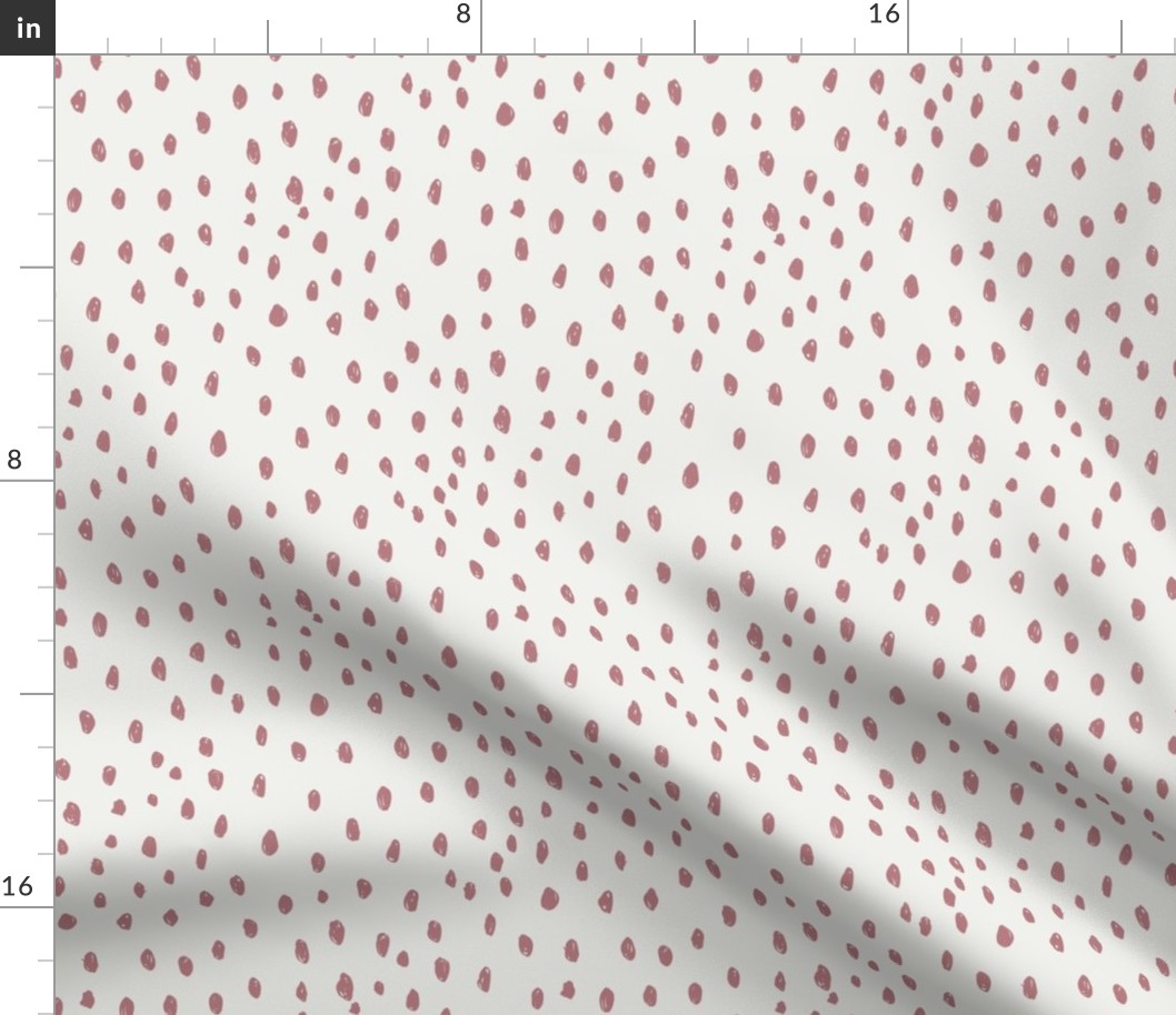 clover dots on snow fabric - sfx1718 - dots, nursery, baby, muted, earthy, earth tones, simple, minimal, gender neutral fabric