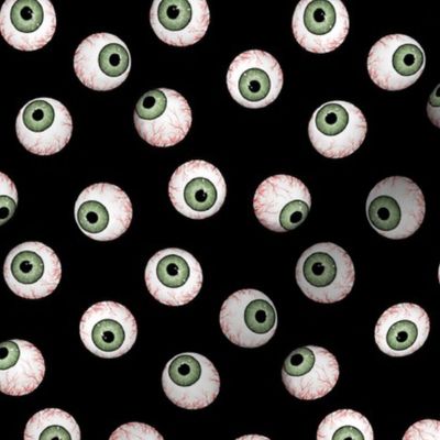 Eye see green eyeballs, optometrist vision