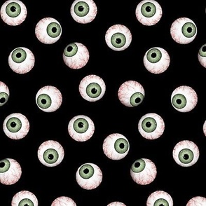 Eye see green eyeballs, optometrist vision