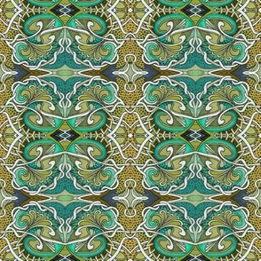 Dragon Skin Love in olive and teal