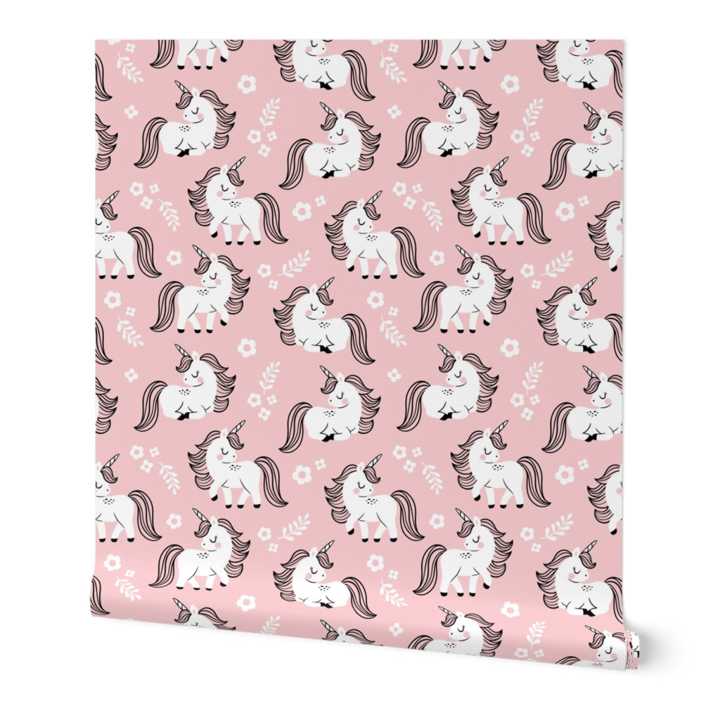 baby unicorns - light pink, large