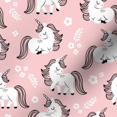 baby unicorns - light pink, large