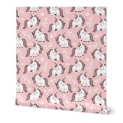 baby unicorns - light pink, large