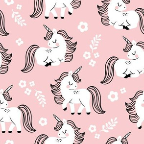 baby unicorns - light pink, large