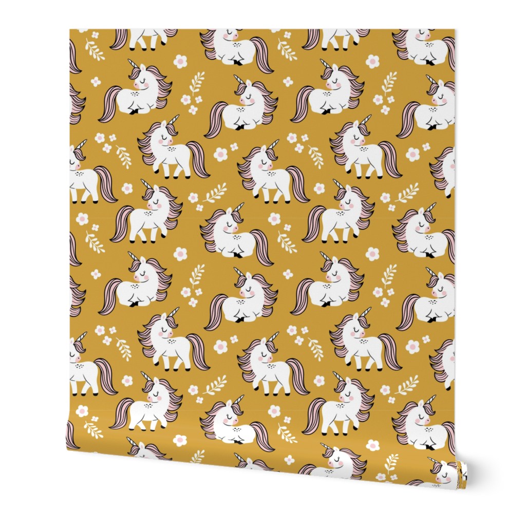 baby unicorns - mustard, large