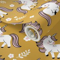 baby unicorns - mustard, large