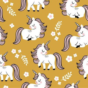 baby unicorns - mustard, large