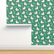 baby unicorns - green, large