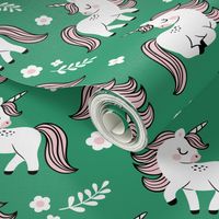 baby unicorns - green, large