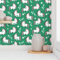 baby unicorns - green, large