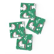 baby unicorns - green, large