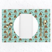 lil sh*t - poop, emoji, poop emoji fabric, sweary fabric - mint