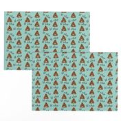 lil sh*t - poop, emoji, poop emoji fabric, sweary fabric - mint