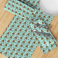 lil sh*t - poop, emoji, poop emoji fabric, sweary fabric - mint