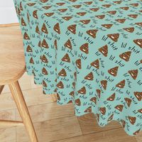 lil sh*t - poop, emoji, poop emoji fabric, sweary fabric - mint