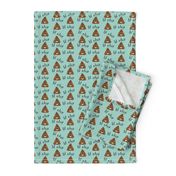 lil sh*t - poop, emoji, poop emoji fabric, sweary fabric - mint