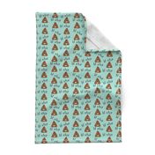 lil sh*t - poop, emoji, poop emoji fabric, sweary fabric - mint