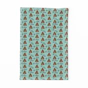 lil sh*t - poop, emoji, poop emoji fabric, sweary fabric - mint