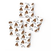 lil sh*t - poop, emoji, poop emoji fabric, sweary fabric - mint