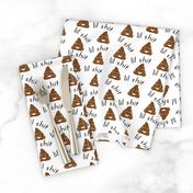 lil sh*t - poop, emoji, poop emoji fabric, sweary fabric - mint