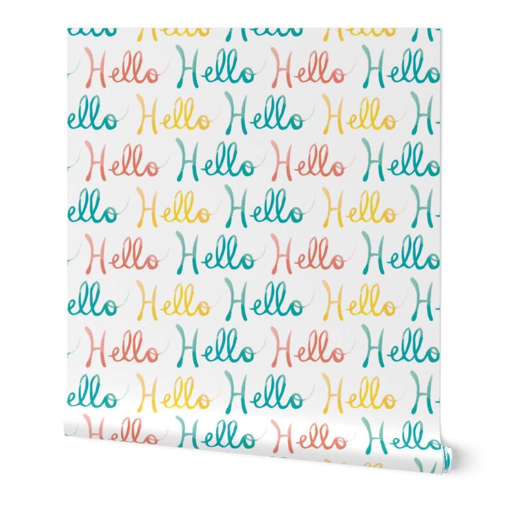 Hello hand lettered text