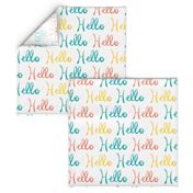 Hello hand lettered text