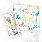 Hello hand lettered text