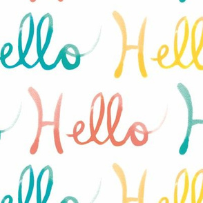 Hello hand lettered text