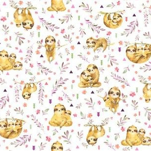 TINY Sloths Hangin On– Children's Bedding Baby Girl Nursery