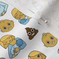 expecting baby fabric - pregnant fabric, breastfeeding fabric, emoji fabric, emojis fabric, baby girl, baby boy - classic yellow - boy