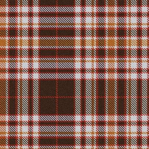 Rust Red Brown and White Plaid