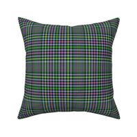 Lime Mint Lavender and Hot Pink on Black Plaid