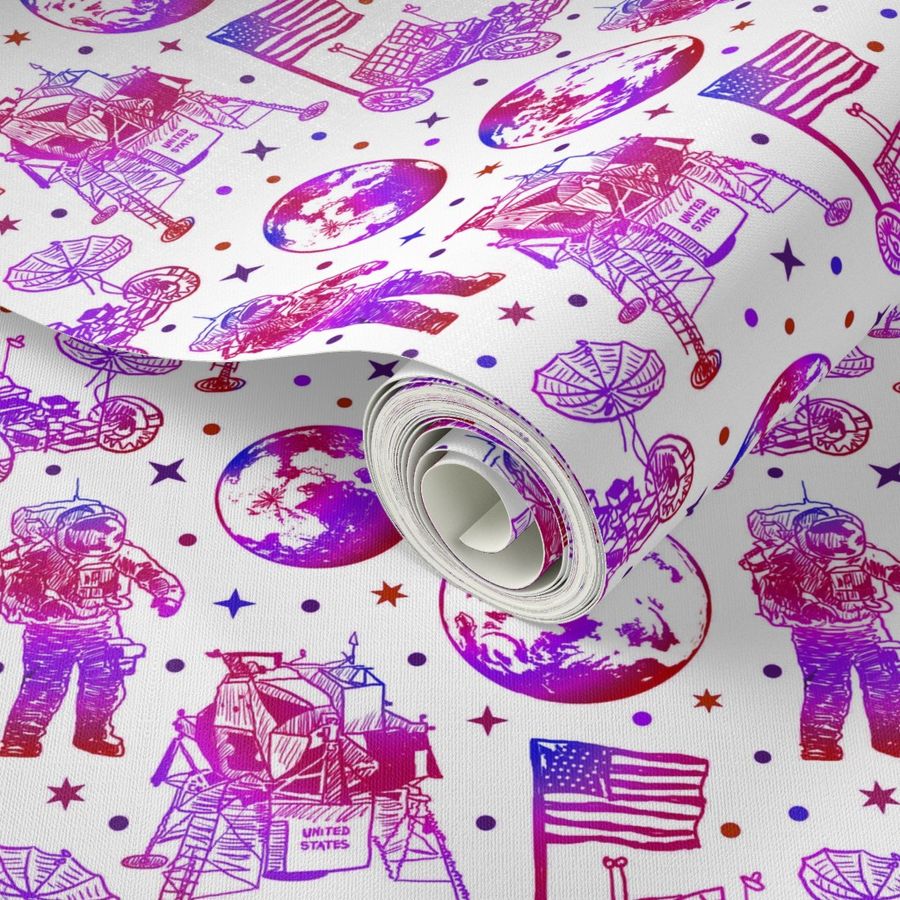 moon landing red violet 6x6