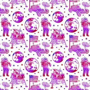 moon landing red violet 8x8
