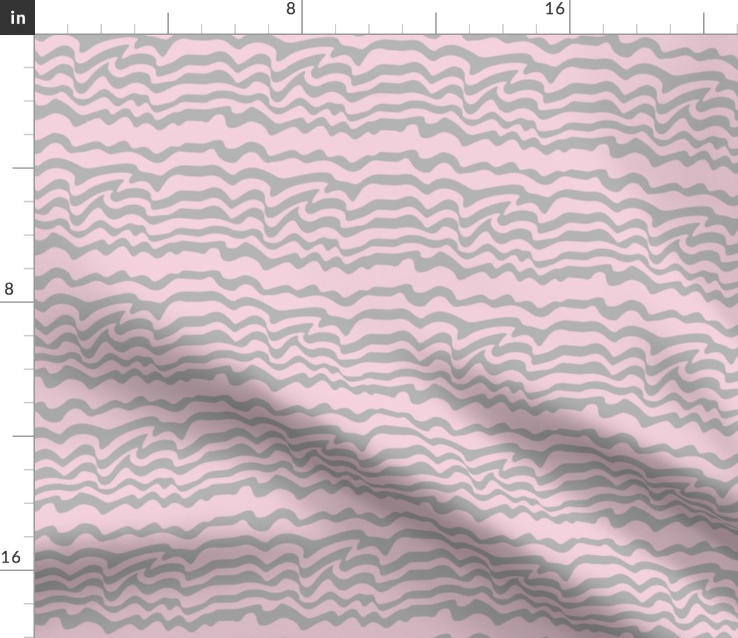 wavy stripes pink and gray